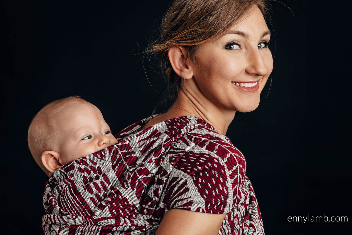 Żakardowa chusta do noszenia dzieci - 69% bawełna, 31% jedwab - SZKICE NATURY - rozmiar XS #babywearing