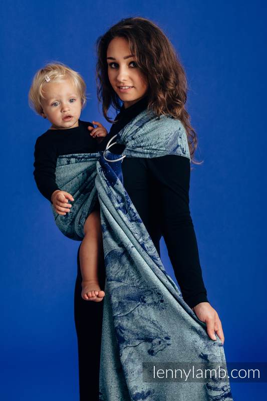 Żakardowa chusta kółkowa do noszenia dzieci - 62% bawełna, 38% jedwab - GALOP - W POGONI ZA SPOKOJEM - standard 1.8m #babywearing