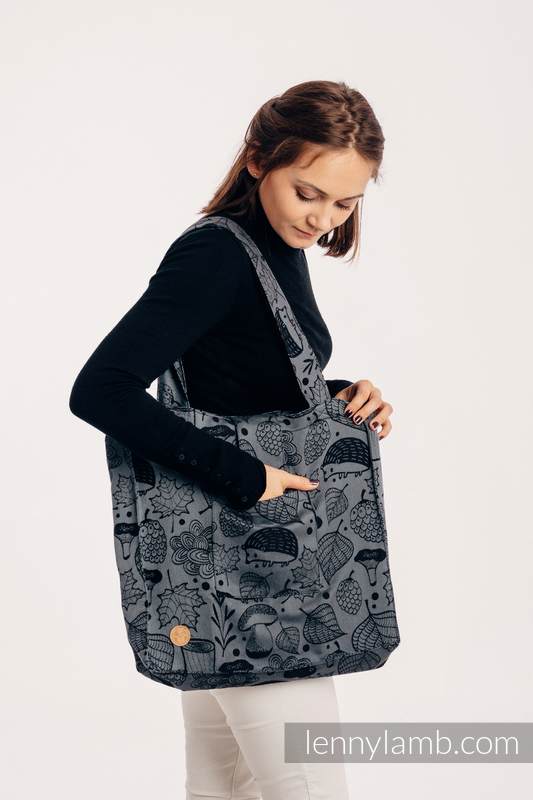 Shoulder bag made of wrap fabric (100% cotton) - UNDER THE LEAVES - NIGHT VENTURE - standard size 37cmx37cm #babywearing