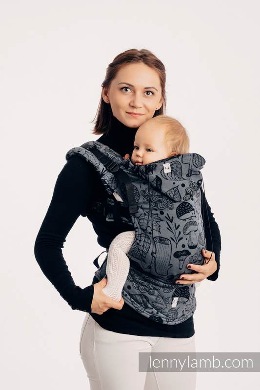 Nosidełko Ergonomiczne z tkaniny żakardowej 100% bawełna , Baby Size, POD LIŚCIEM - NOCNA WYPRAWA - Druga Generacja #babywearing