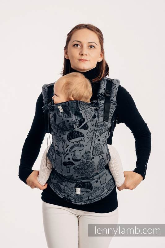 Ergonomic Carrier, Toddler Size, jacquard weave 100% cotton - UNDER THE LEAVES - NIGHT VENTURE- Second Generation #babywearing