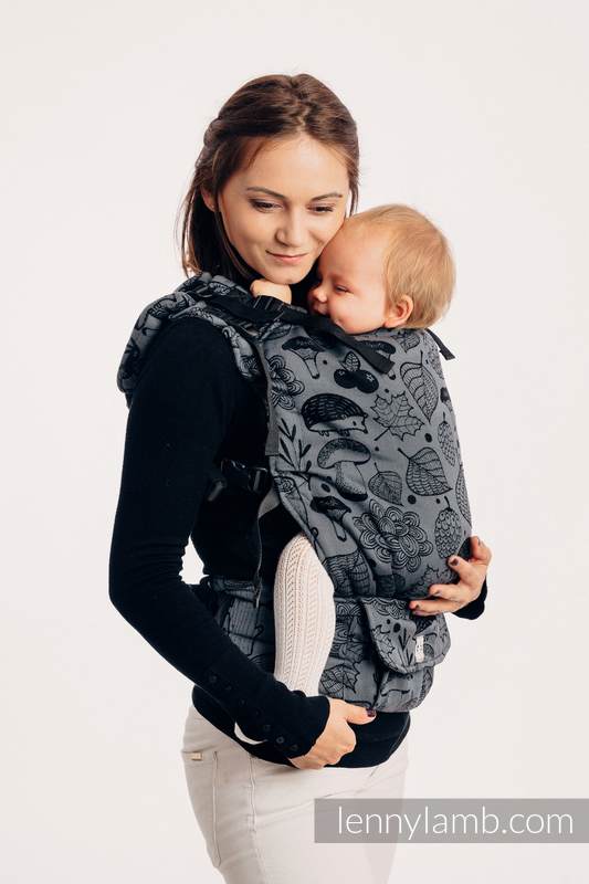 Nosidełko LennyUp z tkaniny żakardowej 100% bawełna , rozmiar standard, POD LIŚCIEM - NOCNA WYPRAWA #babywearing
