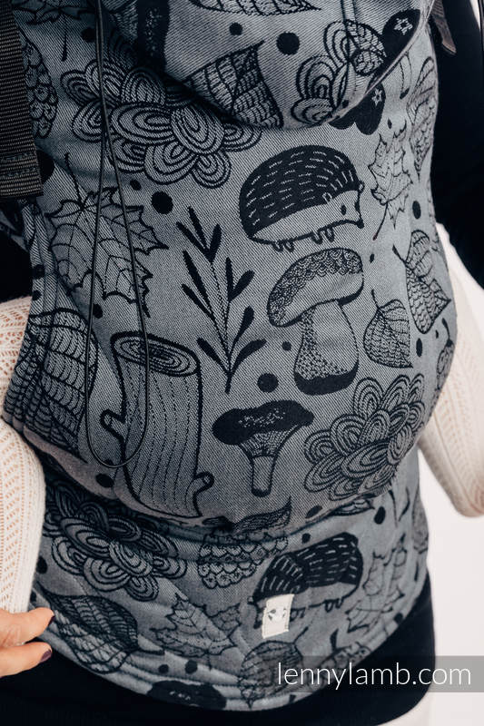 Ergonomic Carrier, Baby Size, jacquard weave 100% cotton - UNDER THE LEAVES - NIGHT VENTURE - Second Generation #babywearing
