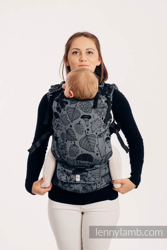 LennyUp Carrier, Standard Size, jacquard weave 100% cotton - UNDER THE LEAVES - NIGHT VENTURE #babywearing