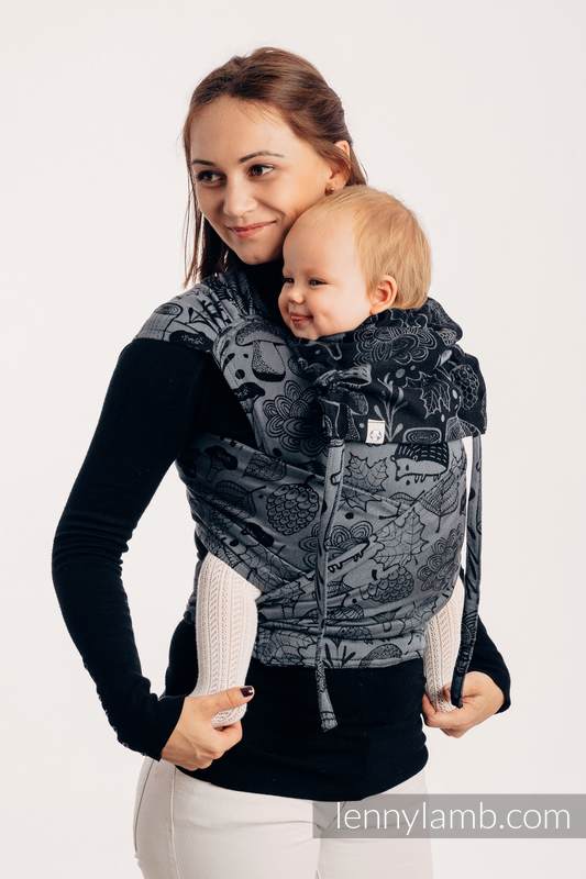 WRAP-TAI carrier Mini with hood/ jacquard twill / 100% cotton / UNDER THE LEAVES - NIGHT VENTURE #babywearing