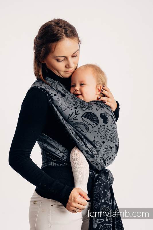 Baby Wrap, Jacquard Weave (100% cotton) - UNDER THE LEAVES - NIGHT VENTURE - size M (grade B) #babywearing