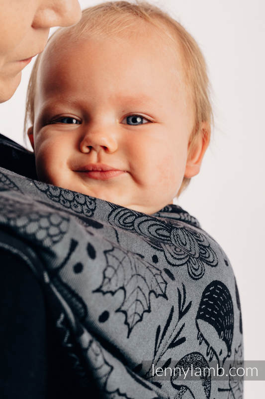 Baby Wrap, Jacquard Weave (100% cotton) - UNDER THE LEAVES - NIGHT VENTURE - size S #babywearing