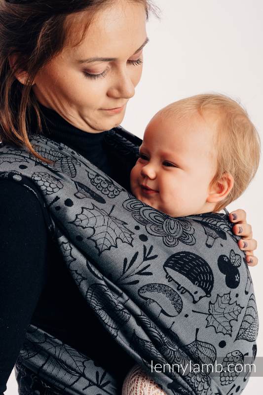 Baby Wrap, Jacquard Weave (100% cotton) - UNDER THE LEAVES - NIGHT VENTURE - size XL #babywearing