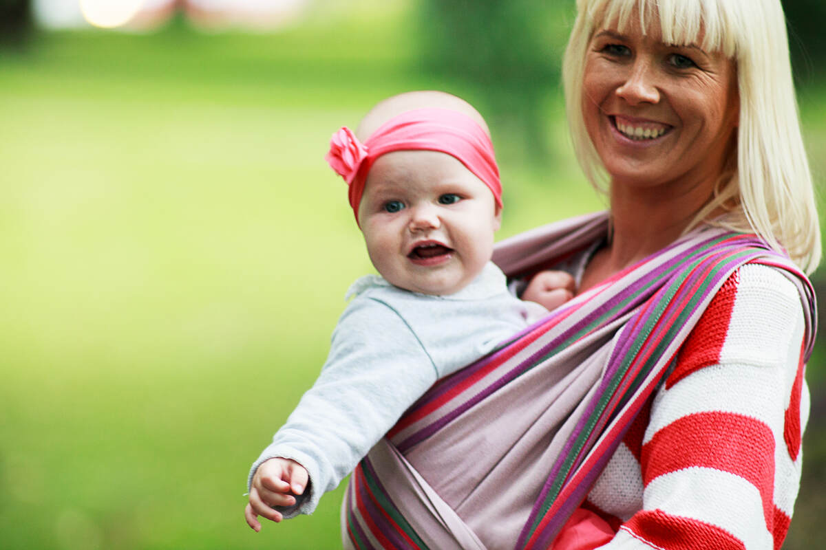 Baby Sling, Broken Twill Weave - Heather Days - size L #babywearing