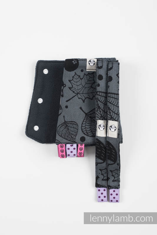 Drool Pads & Reach Straps Set, (60% cotton, 40% polyester) - UNDER THE LEAVES - NIGHT VENTURE #babywearing