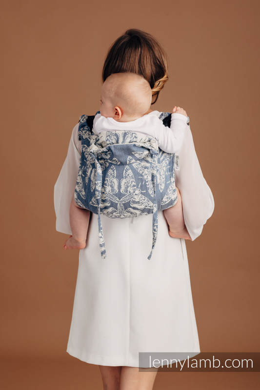 Onbuhimo de Lenny, taille toddler, jacquard, (53% Coton, 33% Lin, 14% Soie tussah)  QUEEN OF THE NIGHT - TAMINO #babywearing
