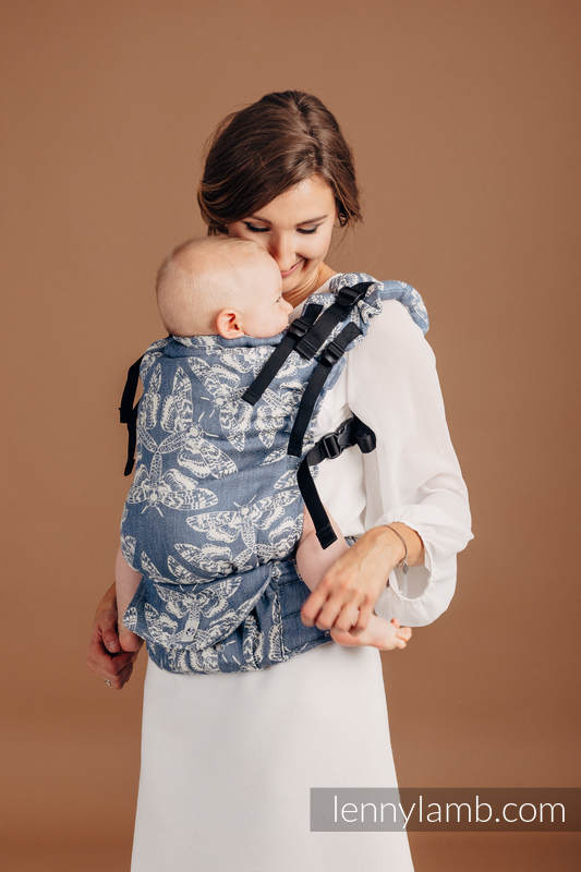 LennyUp Carrier, Standard Size, jacquard weave (53% cotton, 33% linen, 14% tussah silk) - QUEEN OF THE NIGHT - TAMINO #babywearing