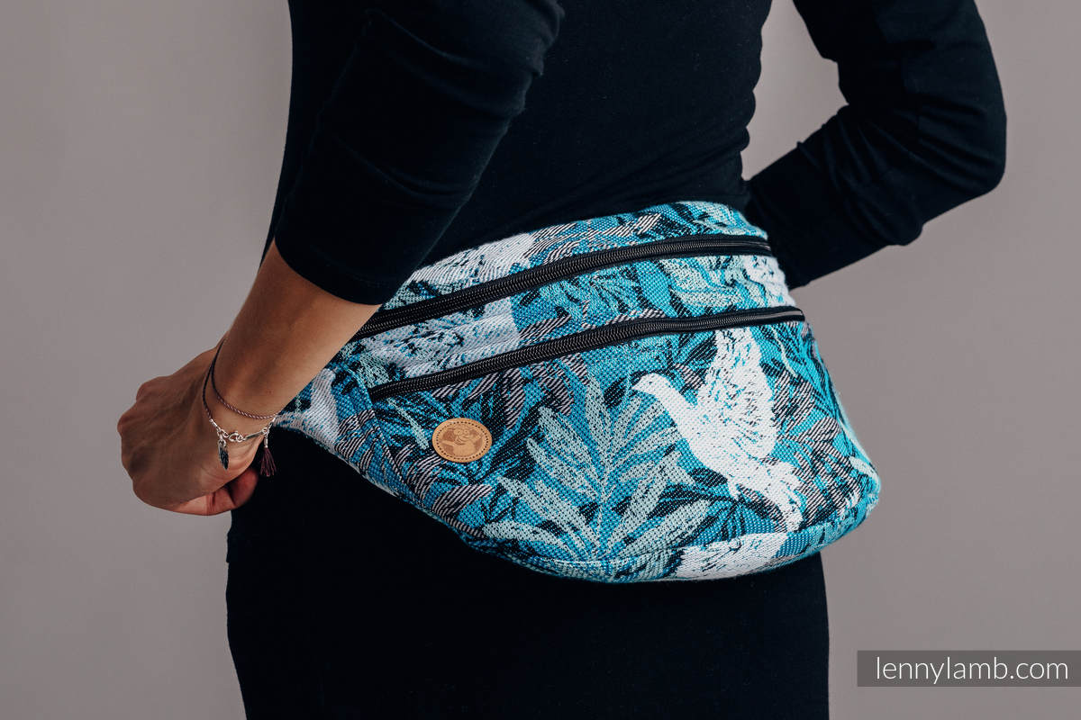 Waist Bag made of woven fabric, size large (100% cotton) - FLUTTERING DOVES  #babywearing