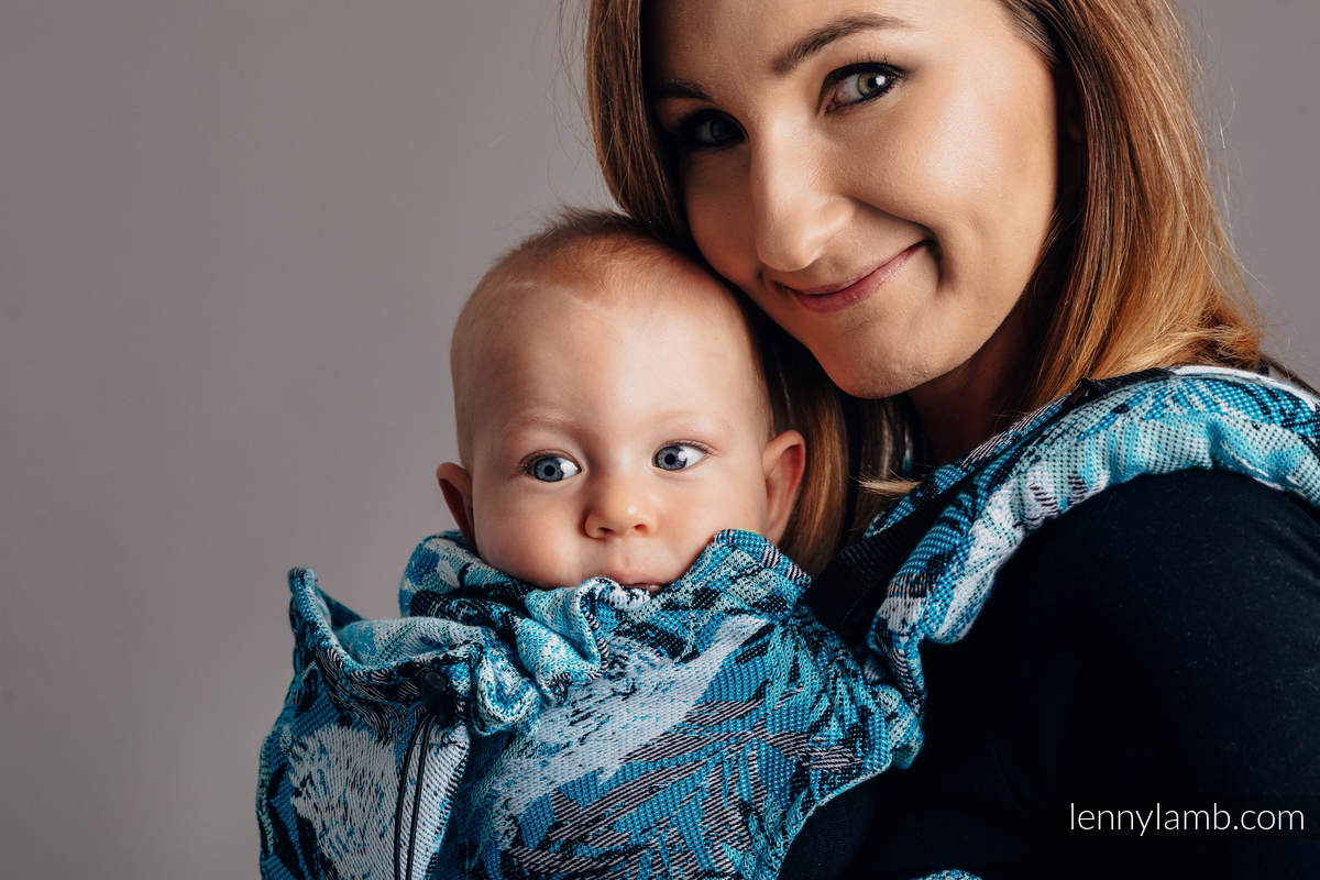 Mochila ergonómica, talla bebé, jacquard 100% algodón - FLUTTERING DOVES  - Segunda generación #babywearing