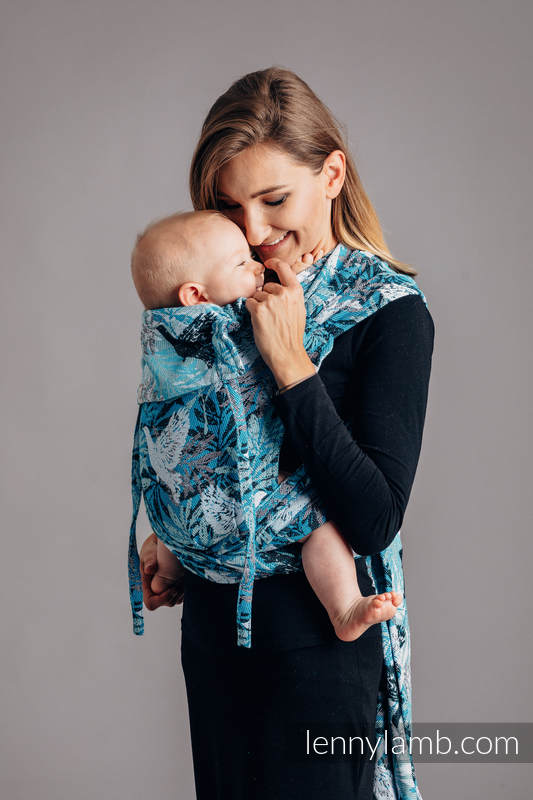 WRAP-TAI carrier Mini with hood/ jacquard twill / 100% cotton - FLUTTERING DOVES  #babywearing