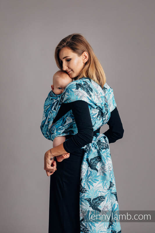 Baby Wrap, Jacquard Weave (100% cotton) - FLUTTERING DOVES  - size S #babywearing