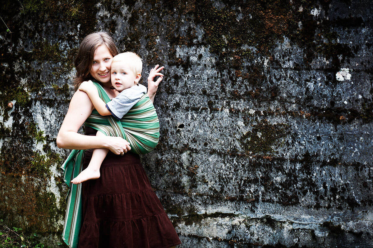 Chusta do noszenia dziecka, tkana splotem skośno-krzyżowym - Gałązka Mięty - rozmiar L #babywearing