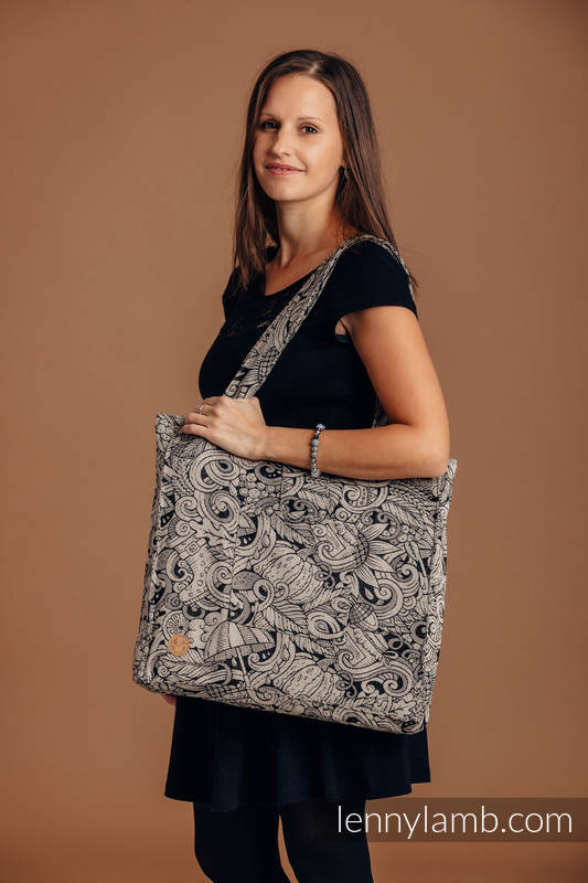 Shoulder bag made of wrap fabric (96% cotton, 4% metallised yarn) - HARVEST - standard size 37cmx37cm #babywearing