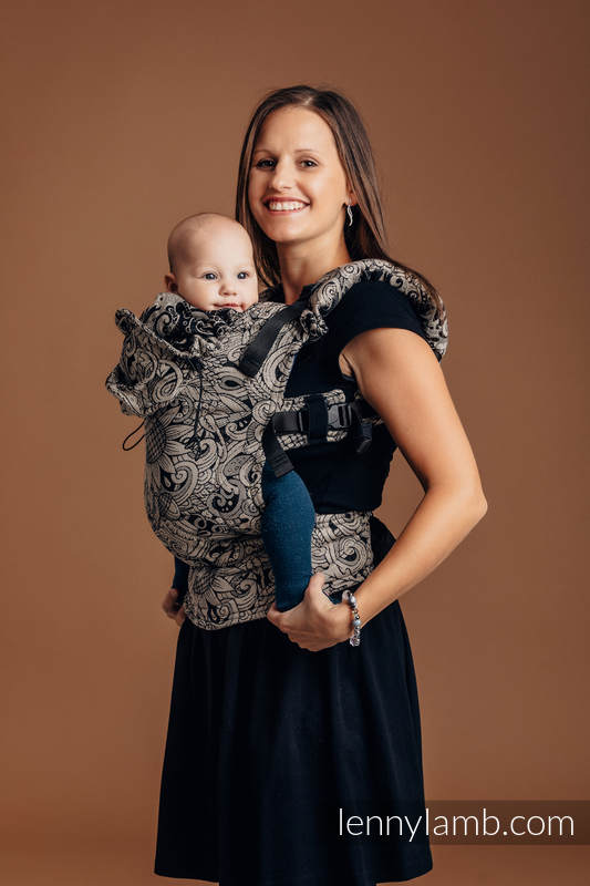 Ergonomic Carrier, Baby Size, jacquard weave, 96% cotton, 4% metallised yarn - HARVEST - Second Generation #babywearing