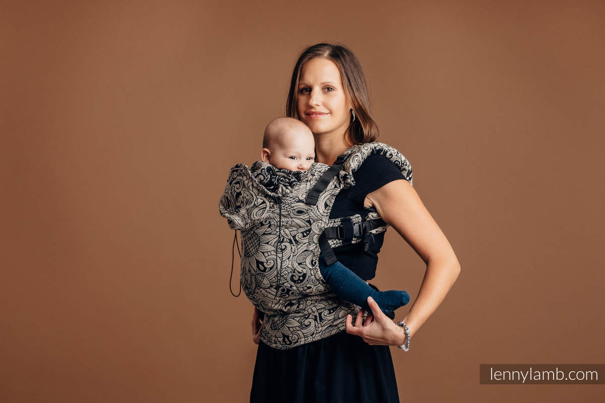 Mochila ergonómica, talla bebé, jacquard 96% algodón, 4% hilo metalizado - HARVEST - Segunda generación #babywearing