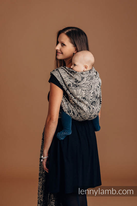 Żakardowa chusta do noszenia dzieci, 96% bawełna, 4% przędza metalizowana - CZAS ZBIORÓW - rozmiar S (drugi gatunek) #babywearing
