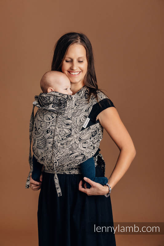 WRAP-TAI toddler avec capuche, jacquard/ 96% coton, 4% fil métallisé - HARVEST #babywearing