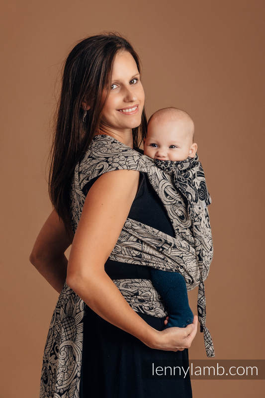 WRAP-TAI toddler avec capuche, jacquard/ 96% coton, 4% fil métallisé - HARVEST #babywearing