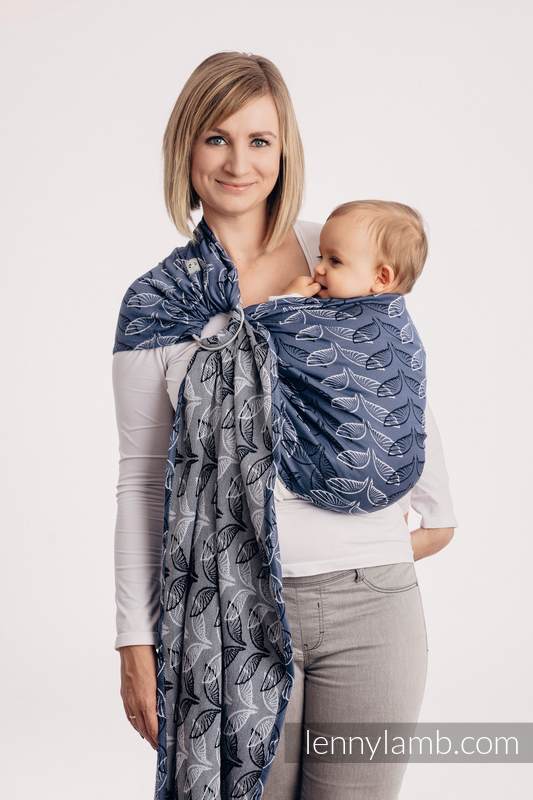 Ringsling, Jacquard Weave (100% cotton), with gathered shoulder - ANGEL WINGS - standard 1.8m #babywearing