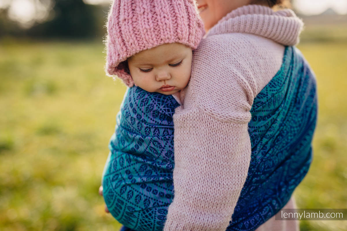 Fular, tejido jacquard (100% algodón) - PEACOCK’S TAIL - PROVANCE - talla XS #babywearing
