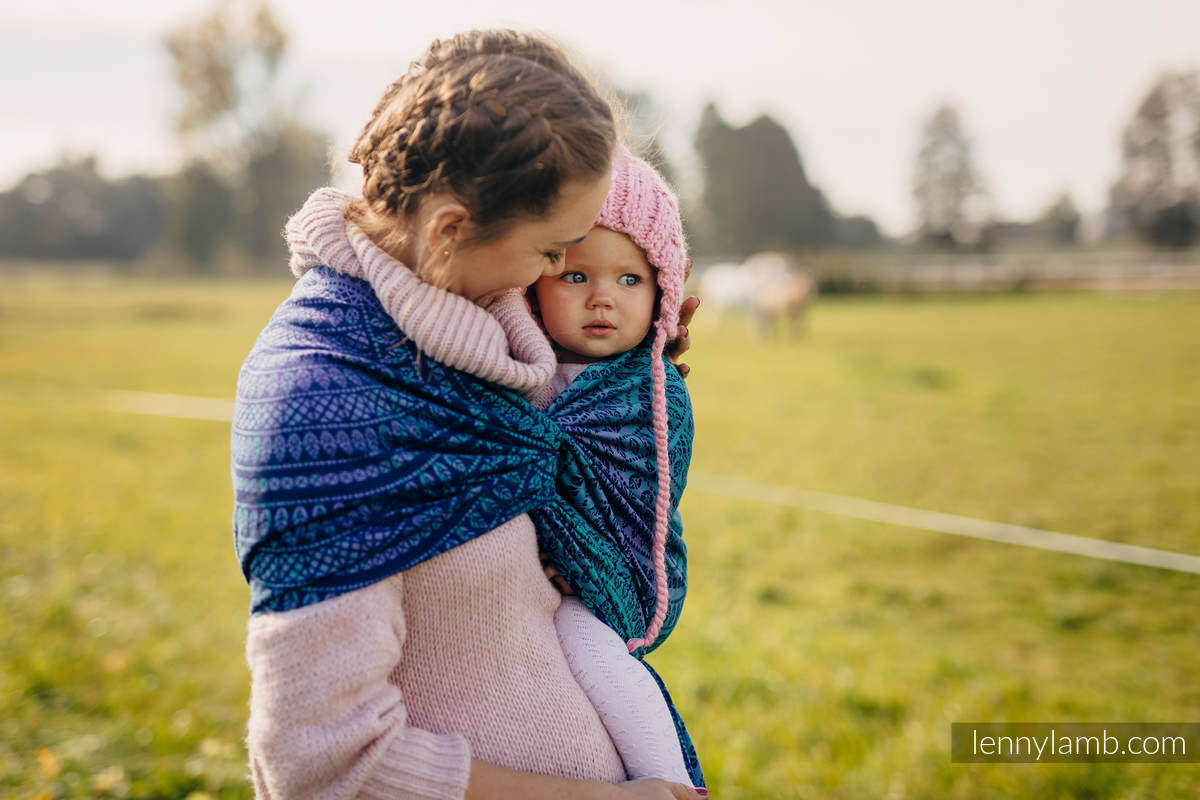 Écharpe, jacquard (100% coton) - PEACOCK’S TAIL - PROVANCE  - taille L #babywearing