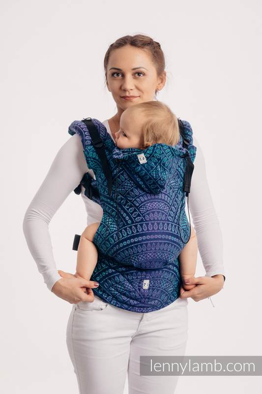 Nosidełko Ergonomiczne z tkaniny żakardowej 100% bawełna , Baby Size, PAWI OGON - PROWANSJA - Druga Generacja #babywearing