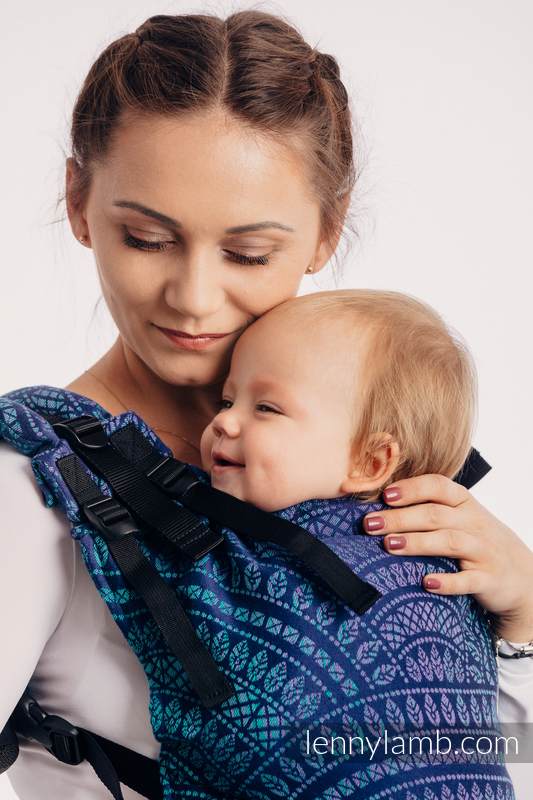 LennyUp Carrier, Standard Size, jacquard weave 100% cotton - PEACOCK’S TAIL - PROVANCE  #babywearing