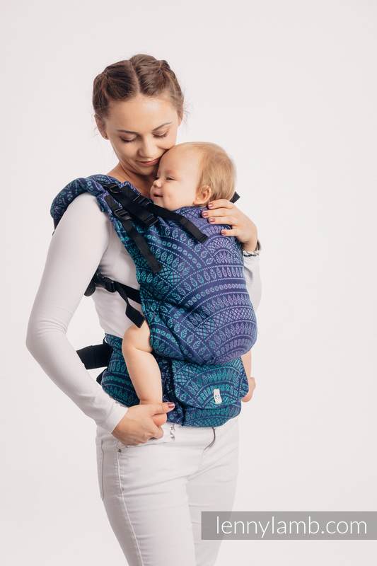 LennyUp Carrier, Standard Size, jacquard weave 100% cotton - PEACOCK’S TAIL - PROVANCE  #babywearing
