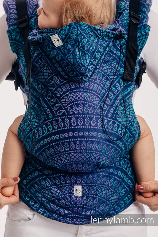 Nosidełko Ergonomiczne z tkaniny żakardowej 100% bawełna , Toddler Size, PAWI OGON - PROWANSJA - Druga Generacja #babywearing