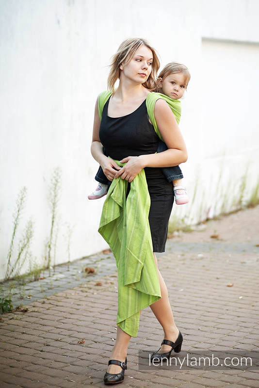 Baby Sling, Broken Twill Weave - Pistachio Summer - size L #babywearing