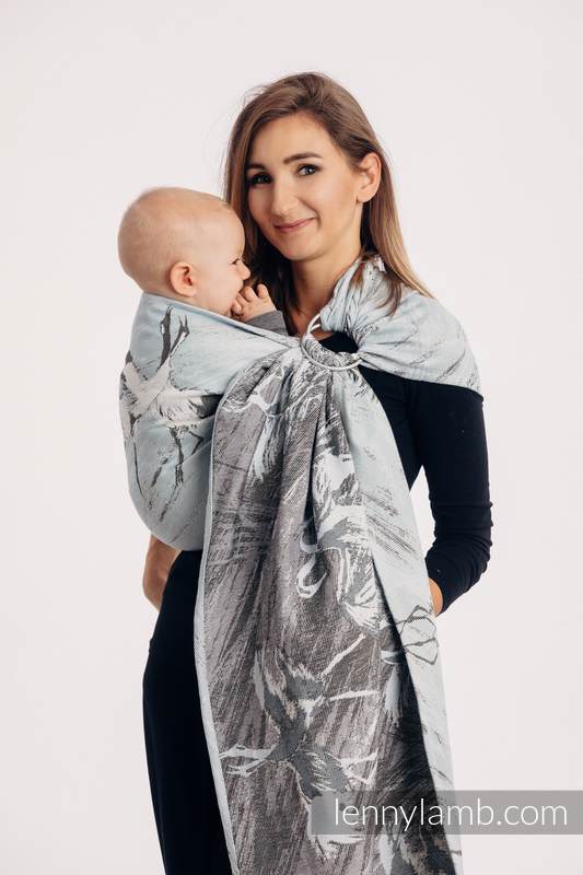 Ringsling, Jacquard Weave (100% cotton), with gathered shoulder - size 1,8m - DANCE OF LOVE - long 2.1m #babywearing