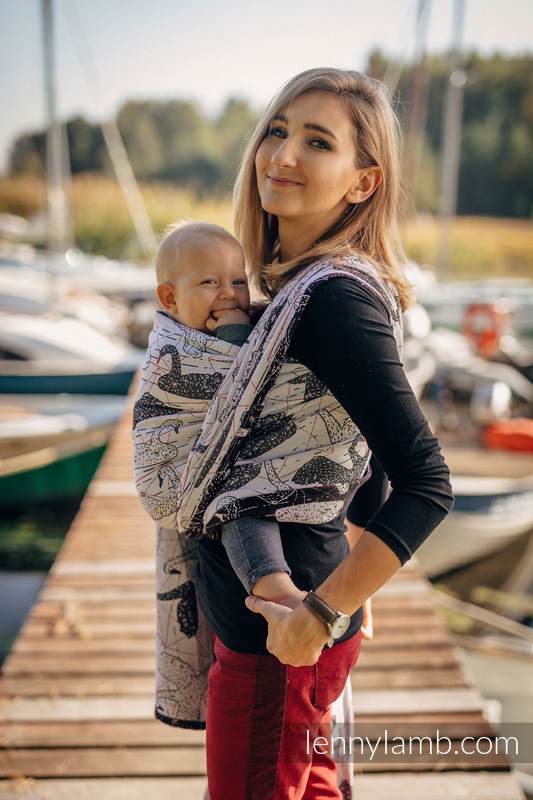 Żakardowa chusta do noszenia dzieci, 100% bawełna - DZIKIE ŁABĘDZIE - rozmiar XL #babywearing