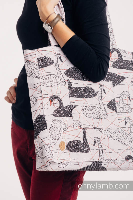 Shoulder bag made of wrap fabric (100% cotton) - WILD SWANS - standard size 37cmx37cm #babywearing