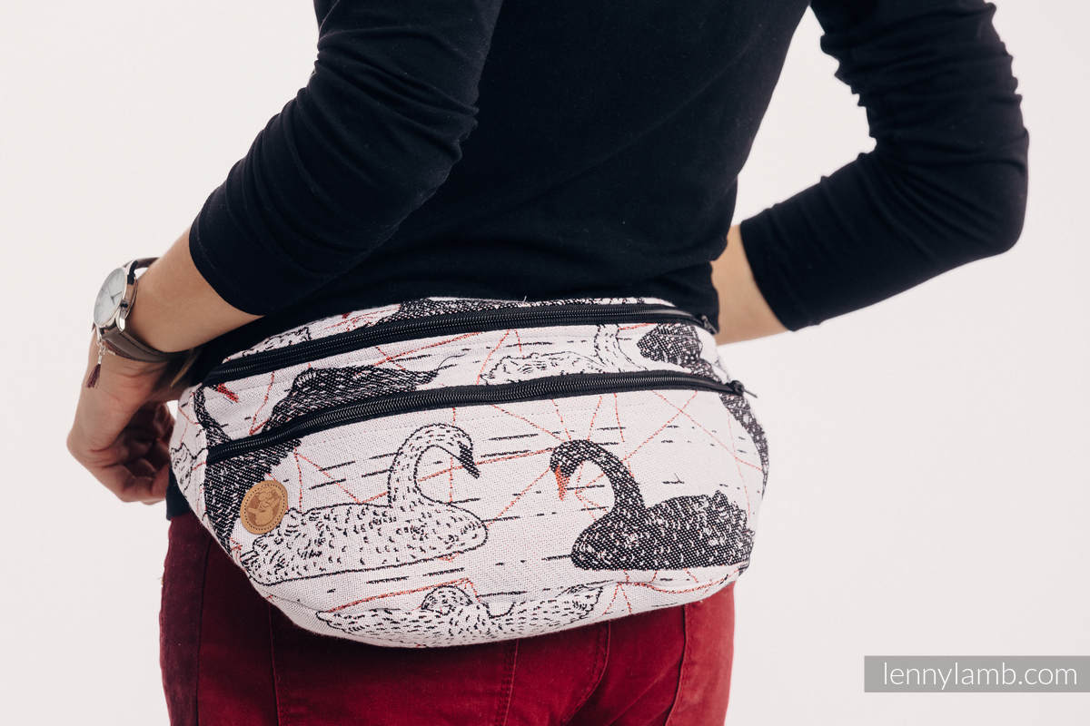 Waist Bag made of woven fabric, size large (100% cotton) - WILD SWANS #babywearing