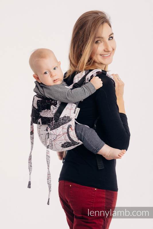 Nosidło Klamrowe ONBUHIMO z tkaniny żakardowej (100% bawełna), rozmiar Toddler - DZIKIE ŁABĘDZIE #babywearing