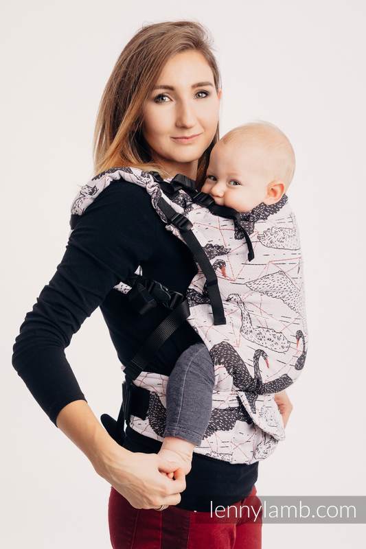 Nosidełko LennyUp z tkaniny żakardowej 100% bawełna , rozmiar standard - DZIKIE ŁABĘDZIE #babywearing