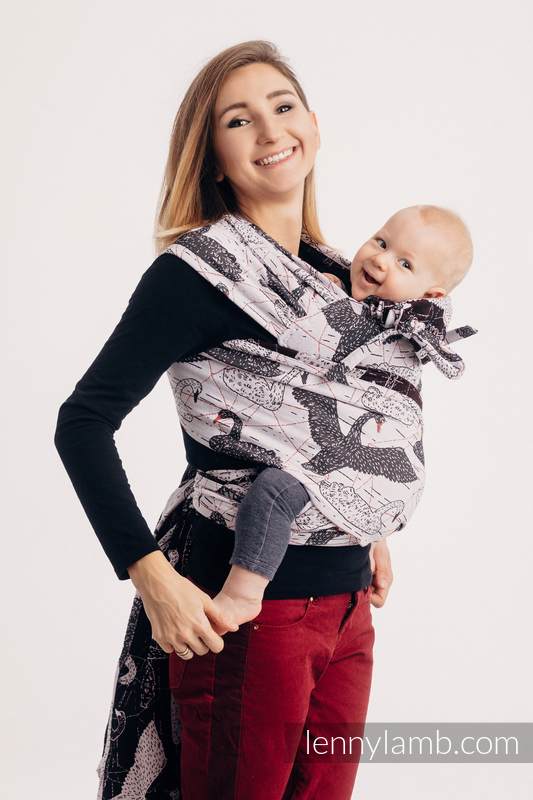 WRAP-TAI mini avec capuche, jacquard/ 100% coton / WILD SWANS #babywearing