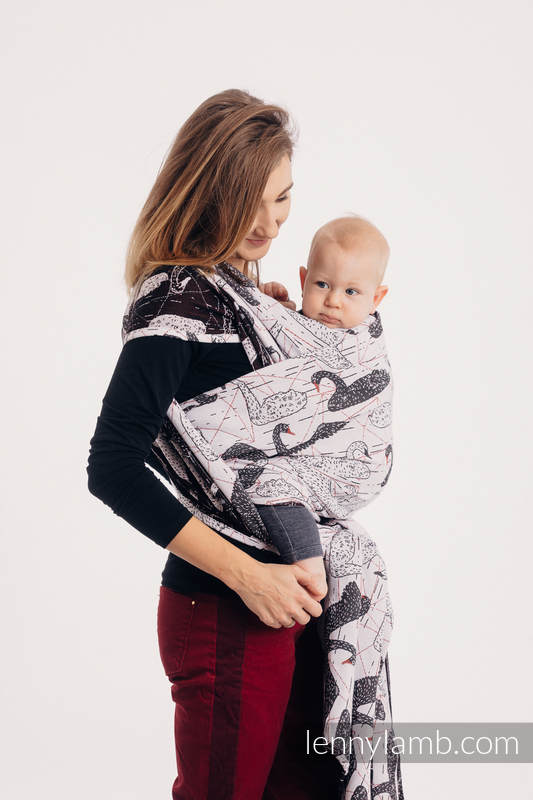 Fular, tejido jacquard (100% algodón) - WILD SWANS - talla L #babywearing