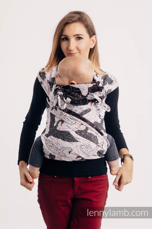 Nosidełko dla dzieci WRAP-TAI TODDLER, 100% bawełna, splot żakardowy, z kapturkiem - DZIKIE ŁABĘDZIE #babywearing