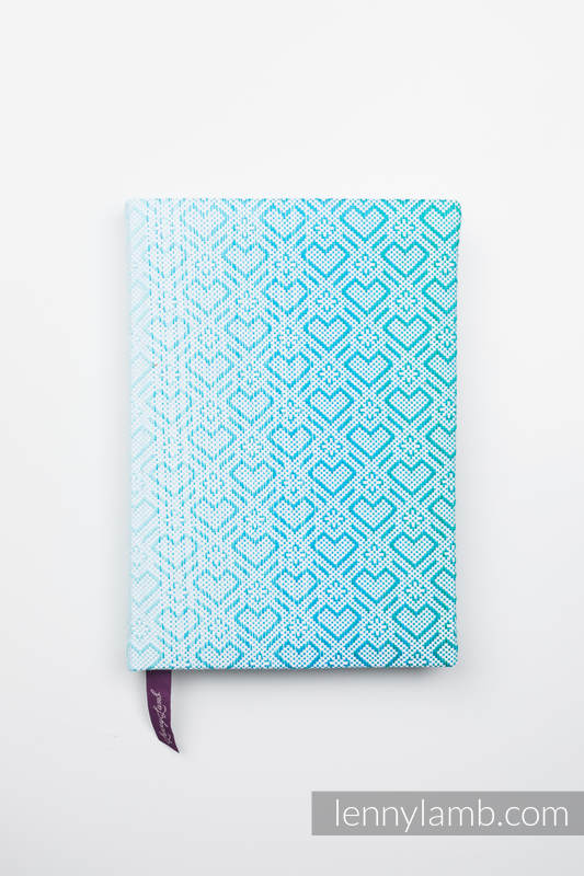 Calendar 2019 with jacquard fabric hard cover - size A5 - BIG LOVE ICE MINT #babywearing