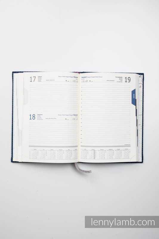 Calendar 2019 with jacquard fabric hard cover - size A5 - COBALT #babywearing