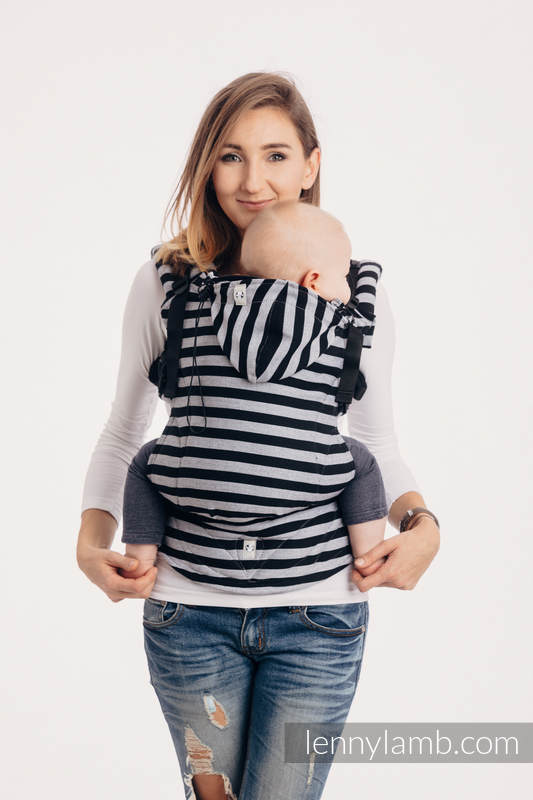 Ergonomic Carrier, Toddler Size, broken-twill weave 100% cotton - LIGHT AND SHADOW - Second Generation. #babywearing