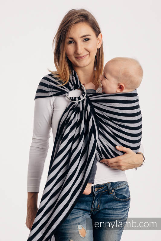 Ringsling, Broken twill Weave (100% cotton), with gathered shoulder - LIGHT AND SHADOW  - standard 1.8m (grade B) #babywearing