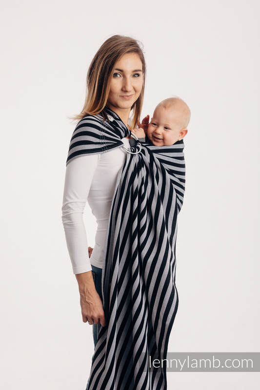 Chusta kółkowa, splot skośno-krzyżowy, (100% bawełna), ramię bez zakładek - ŚWIATŁA I CIENIE - standard 1.8m #babywearing