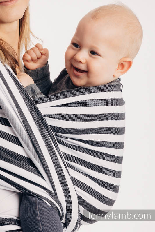 Chusta do noszenia dzieci, tkana splotem skośnym (100% bawełna) - DZIEŃ I NOC - rozmiar M #babywearing